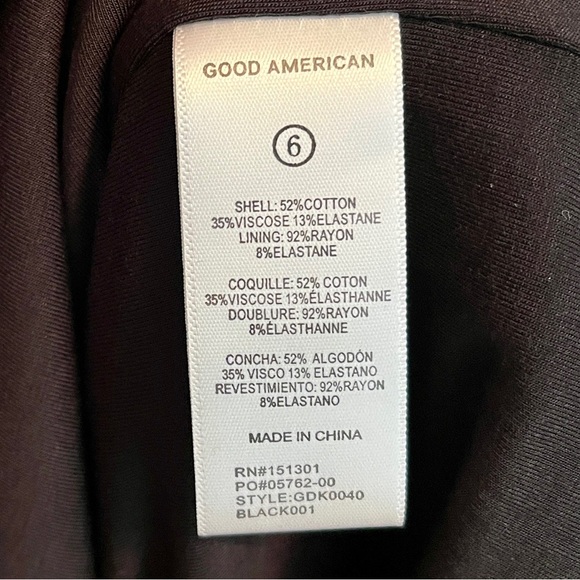 Good American 90s Square Neck Ribbed Tank Midi Dress Black Size 3X - Picture 5 of 6